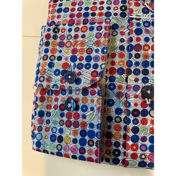 Paul Fredrick NWT Button Up Shirt Geometric Print Multicolor Sz LT Long Sleeves - Picture 5 of 10